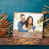 7年間の銅の結婚記念日カップル写真 フォトプラーク (側面)