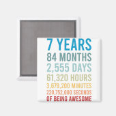 7年間84か月2555人の日が素晴らし誕生日 マグネット (正面/裏面)
