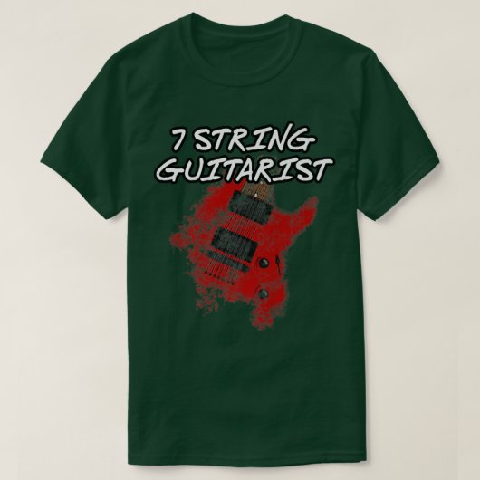 7弦ギタリスト、拡張レンジギター、ミュージシャン Tシャツ (デザイン正面)