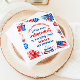 7恋しく思月1日の誕生日のリトル・インディペンデント4日 スタンダードカクテルナプキン