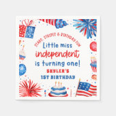 7恋しく思月1日の誕生日のリトル・インディペンデント4日 スタンダードカクテルナプキン (正面)