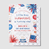 7恋しく思月1日の誕生日のリトル・インディペンデント4日 ベラム紙招待状 (オフセット (招待状))