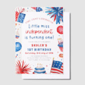 7恋しく思月1日の誕生日のリトル・インディペンデント4日 ベラム紙招待状 (オフセット)