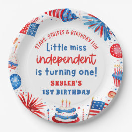 7恋しく思月1日の誕生日のリトル・インディペンデント4日 ペーパープレート