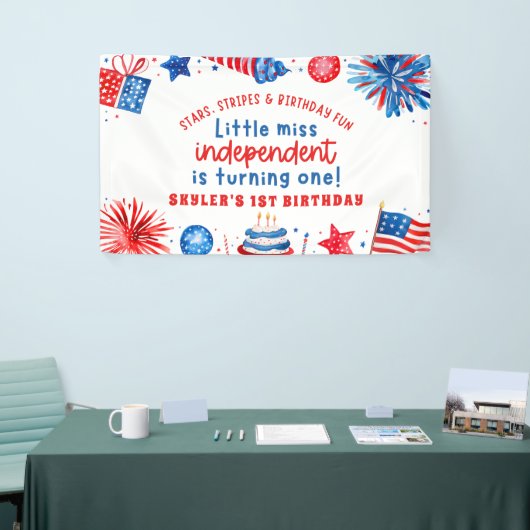 7恋しく思月1日の誕生日のリトル・インディペンデント4日 横断幕 (トレードショー)