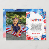 7恋しく思月1日の誕生日のリトル・インディペンデント4 サンキューカード (正面/裏面)