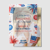 7恋しく思月1日の誕生日のリトル・フィレクラッカー4 ベラム紙招待状 (オフセット (カップル))