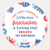 7恋しく思月1日の誕生日のリトル・フィレクラッカー4 ラウンドシール (正面)