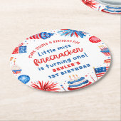 7恋しく思月1日の誕生日のリトル・フィレクラッカー4 ラウンドペーパーコースター (アングル)