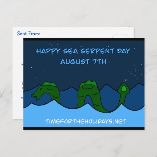 7日威厳があるは海蛇の日 ポストカード (正面/裏面)