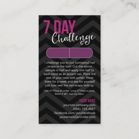 7日間の挑戦サンプルカード名刺 名刺 (正面)