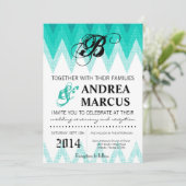 7時間365日のシェフグラデーションロンティール(緑がかった色)結婚式招待状 招待状 (スタンド正面)