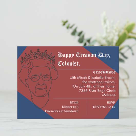 7月おもしろいな4日のパーティの招待状 招待状 (スタンド正面)