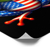 7月おもしろいのカエルの平和サイン4thアメリカのFl ポスター (角)