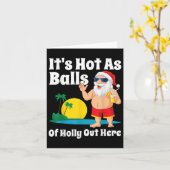 7月おもしろいのクリスマスはサンタサマーパーティーとして暑い カード (黄色い花)