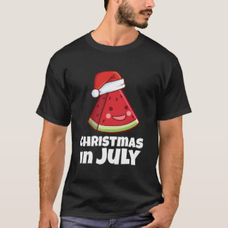 7月おもしろいのクリスマスシャツサマースイカSa Tシャツ