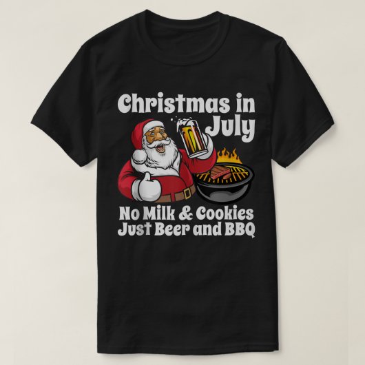 7月おもしろいのクリスマスNo Cookie Just Beer and B Tシャツ (デザイン正面)