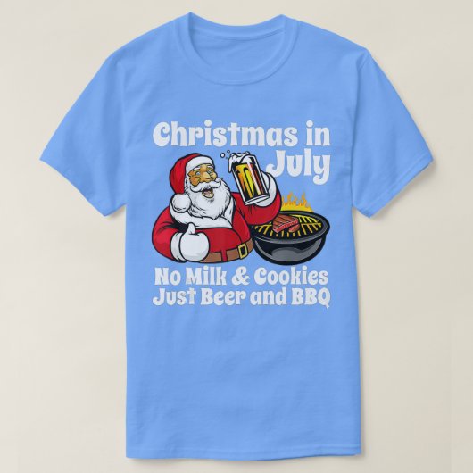 7月おもしろいのクリスマスNo Cookie Just Beer and B Tシャツ (デザイン正面)