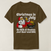 7月おもしろいのクリスマスNo Cookie Just Beer and B Tシャツ (デザイン正面)
