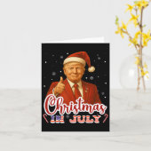 7月おもしろいのサマーホリデーのトランプサンタクリスマス カード (黄色い花)