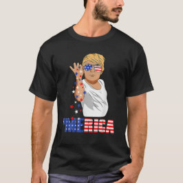 7月おもしろいのトランプ塩メリカ自由4日 Tシャツ