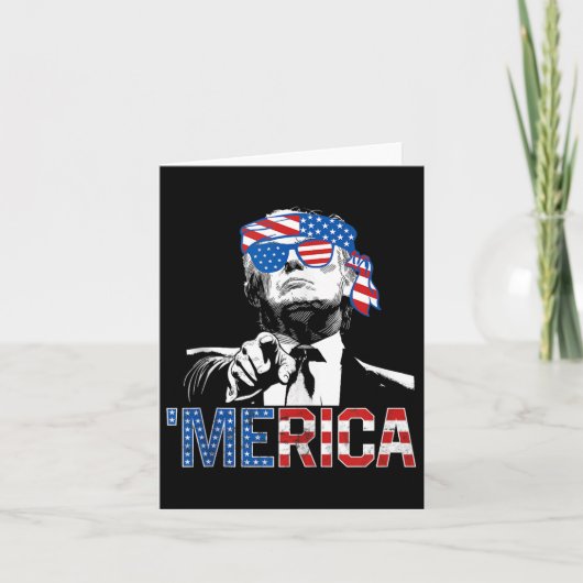 7月おもしろいのトランプ4日、メリカ米国旗Sungl カード (正面)