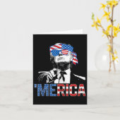 7月おもしろいのトランプ4日、メリカ米国旗Sungl カード (黄色い花)