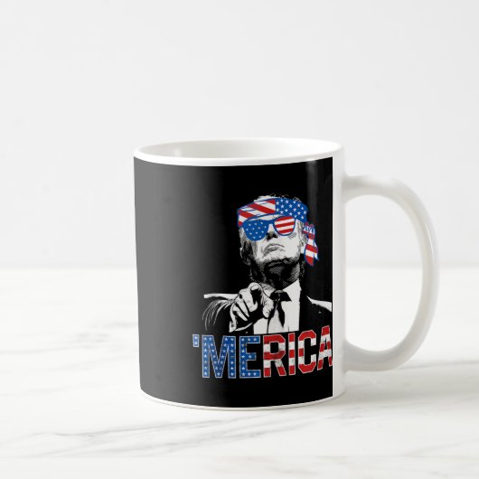 7月おもしろいのトランプ4日、メリカ米国旗Sungl コーヒーマグカップ (右)