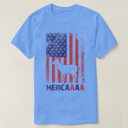 7月おもしろいのヤギ愛好家のファーメの愛国的ヤギ4th tシャツ (デザイン正面)