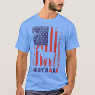 7月おもしろいのヤギ愛好家のファーメの愛国的ヤギ4th tシャツ
