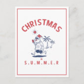7月おもしろいの夏のクリスマスにサンタ ポストカード (正面)