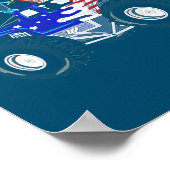 7月おもしろいの恐竜モンスタートラックTの幸せ4日 ポスター (角)