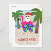 7月おもしろいの熱帯サンタクリスマス  シーズンポストカード (正面/裏面)