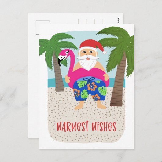 7月おもしろいの熱帯サンタクリスマス  シーズンポストカード (正面/裏面)