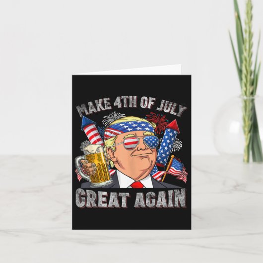 7月おもしろいの4日にトランプを作る再び男性素晴らし飲み物 カード (正面)