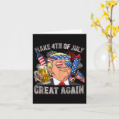 7月おもしろいの4日にトランプを作る再び男性素晴らし飲み物 カード (黄色い花)