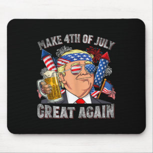 7月おもしろいの4日にトランプを作る再び男性素晴らし飲み物 マウスパッド