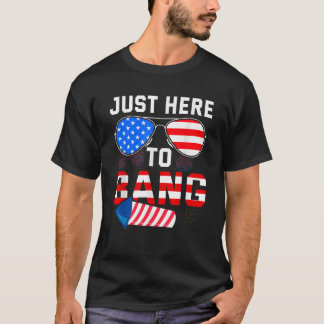 7月おもしろいの4th USAサングラスFireworks Bang Pa Tシャツ