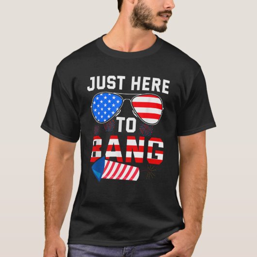 7月おもしろいの4th USAサングラスFireworks Bang Pa Tシャツ (正面)