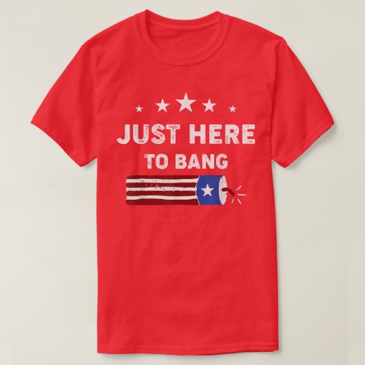 7月おもしろいの7月4日4日Im Just Here B Tシャツ (デザイン正面)
