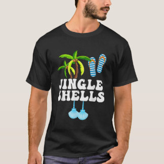 7月おもしろいのJingle Shells ChristmasビーチVacati Tシャツ