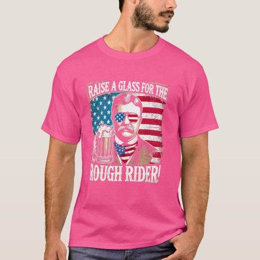 7月おもしろいのTeddy Roosevelt 4th Graphics for USA Tシャツ (正面)