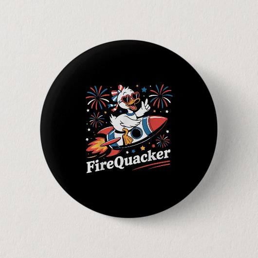 7月おもしろいワイシャツ第4回Firequacker Goose 缶バッジ (正面)