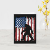 7月おもしろい愛国心のあるビッグフット米国国旗 カード (黄色い花)