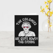 7月おもしろい植民地のエリザベス女王が列に並ぶ カード (黄色い花)