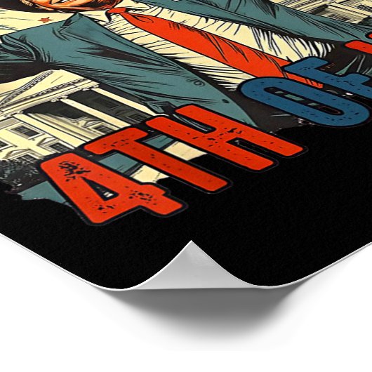 7月おもしろい独立記念日のトランプ幸せ4日 ポスター (角)