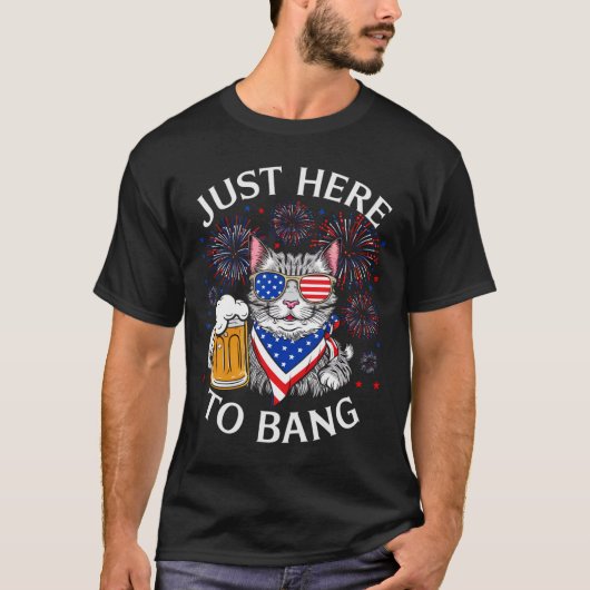 7月おもしろい猫好き4日Bang Tシャツ (正面)