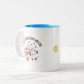 7月おもしろい4日かわいい子ども ツートーンマグカップ (正面左)