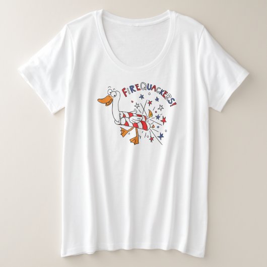 7月おもしろい4日かわいい子ども プラスサイズTシャツ (デザイン正面)
