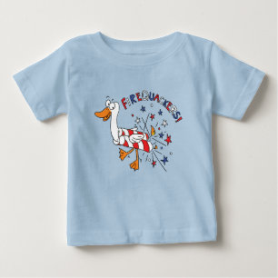 7月おもしろい4日かわいい子ども ベビーTシャツ